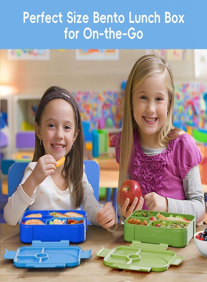 Winproper Lunch Box Kids Bento Box, Leakproof Bento Lunch Box with 6 Compartments, BPA-Free Lunch Containers for Adults/Kids/Students, 40 oz Portable On-the-Go Meal and Snack Packing - Blue - Image 3